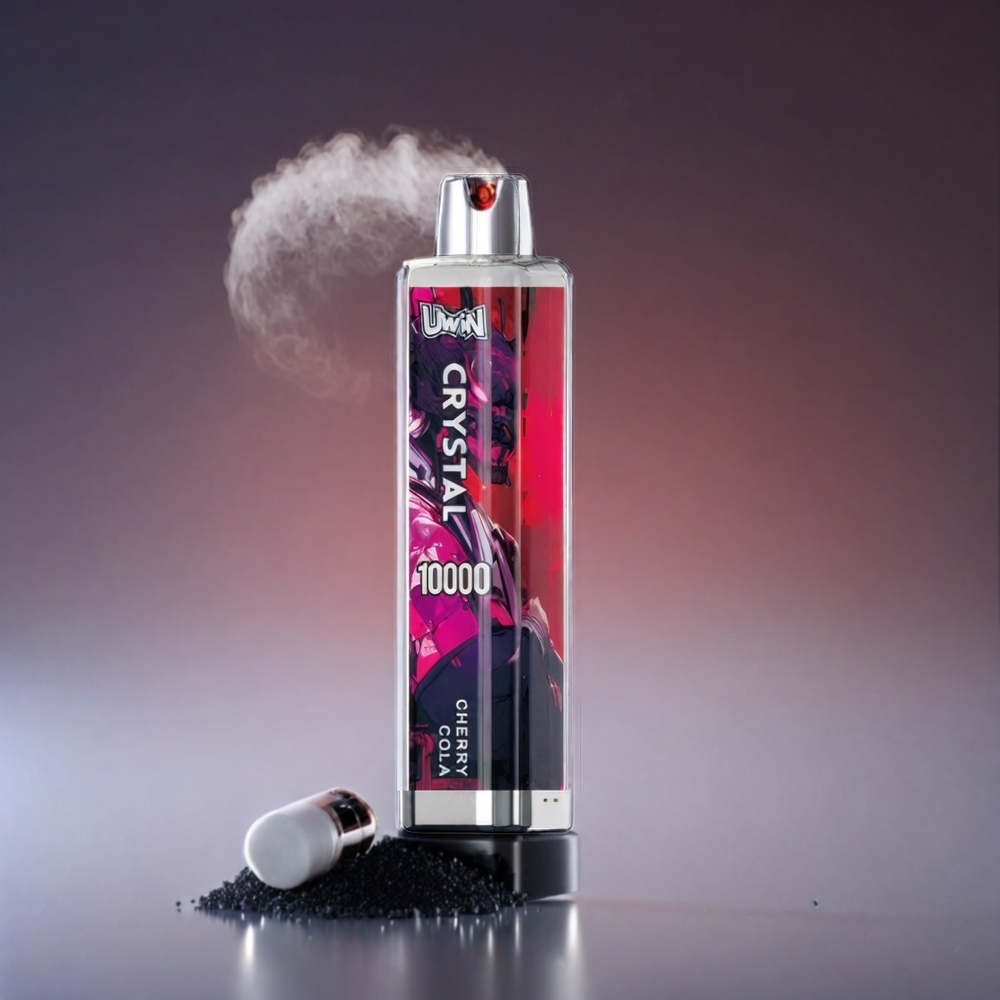 UWIN Crystal 10000 Puffs Norge Engros – Kirsebær Cola, 18ml, 650mAh, Type-C, 0.8 Ohm Mesh Coil, RGB-lyser