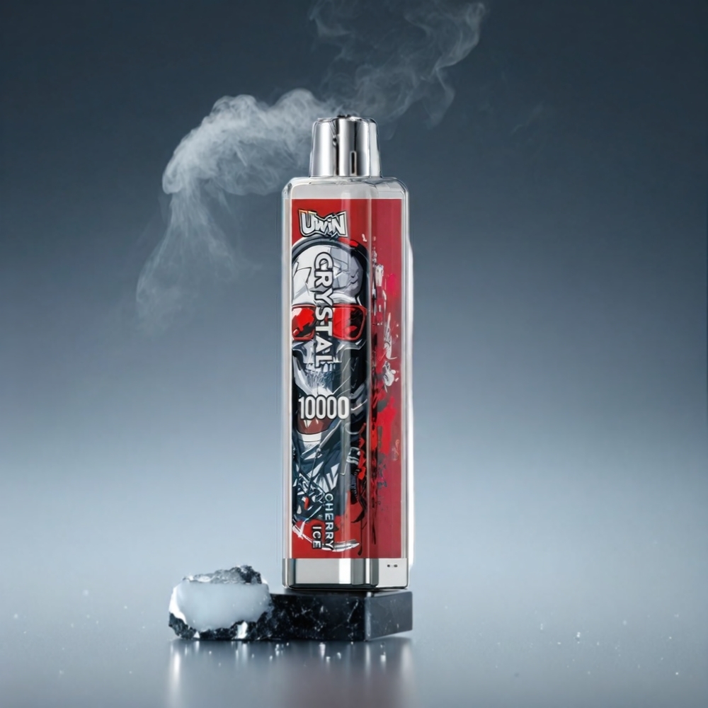 UWIN Crystal 10000 Puffs Norge Engros – Kirsebær Is – 18ml / 650mAh / Type-C / 0.8 Ohm Mesh Coil / RGB Lys