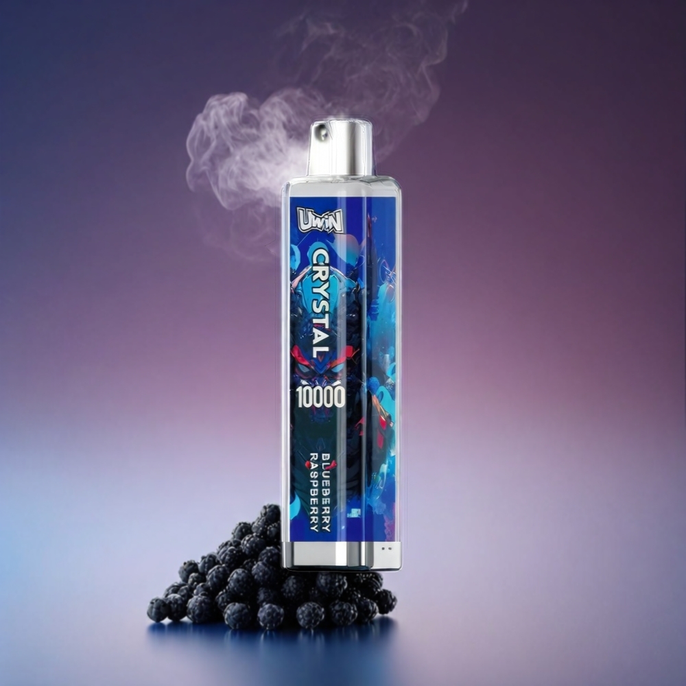 UWIN Crystal 10000 Puffs Norge Engros Vape Blåbær Bringebær med 18ml kapasitet og 650mAh batteri