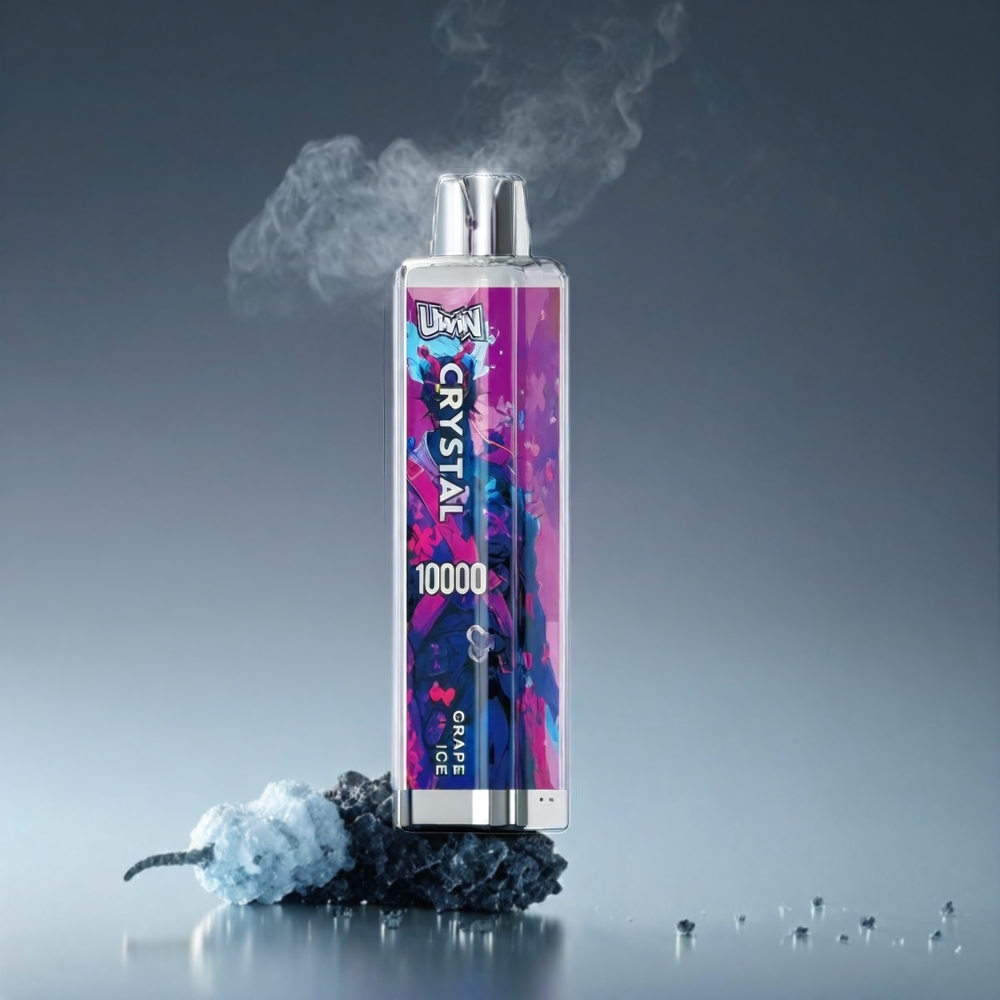 UWIN Crystal 10000 Puffs Norge Engros med 18ml kapasitet, 0.8 Ohm mesh coil og Type-C ladning - Drueis