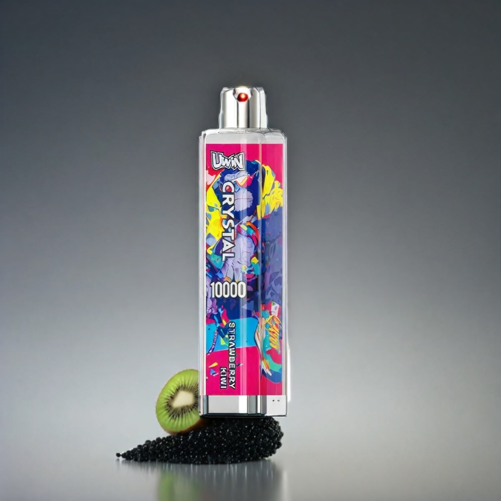 UWIN Crystal 10000 Puffs Norge engros med jordbær og kiwi, 18ml, Type-C lading, RGB-lyser
