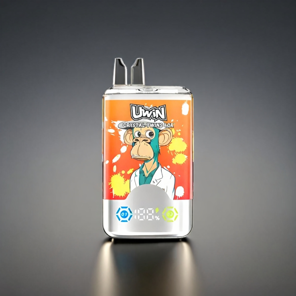 UWIN Crystal Twins 40000 Puffs Norge Engros – Jordbær & Banan Kjærlighet 66 med 0,6 Ohm Mesh Coil og 850mAh Type-C Batteri