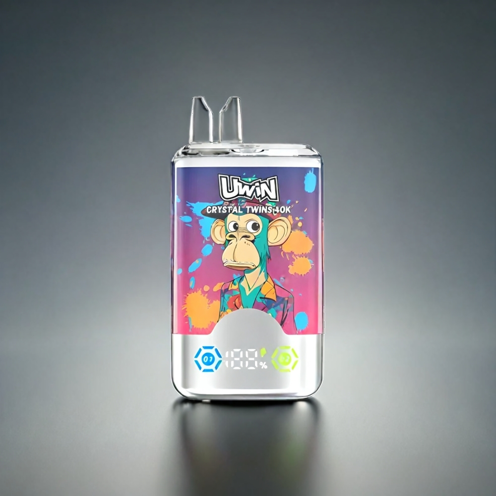 UWIN Crystal Twins 40000 Puffs Norge Engros – Jordbær Kiwi Drue Is (32ml, 850mAh, Type-C, 0.6 Ohm Mesh)
