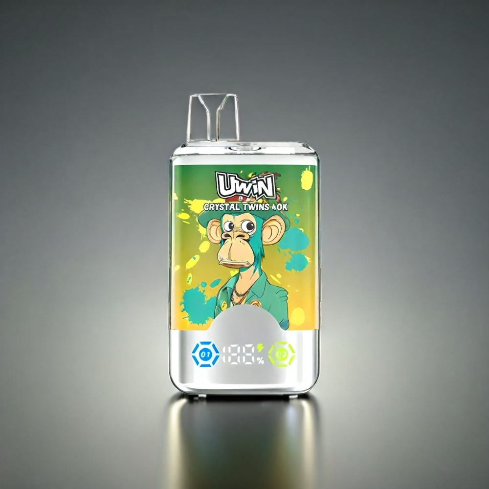 UWIN Crystal Twins 40000 Puffs Norge Engros – Kiwi Pasjonsfrukt Guava To Epler – 32ml E-væske, 850mAh Batteri, Type-C Lading, 0.6 Ohm Mesh Coil