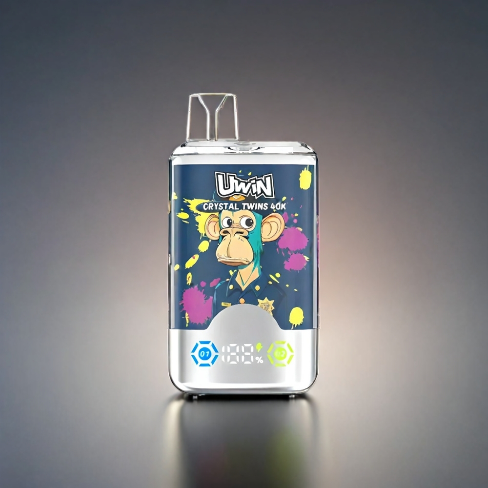 UWIN Crystal Twins Norge Engros 40000 Puffs med Kiwi Passionsfrukt Guava Blåbær Bringebær – 2 Smaker, 850mAh Batteri, Type-C Lading, 32ml E-væske