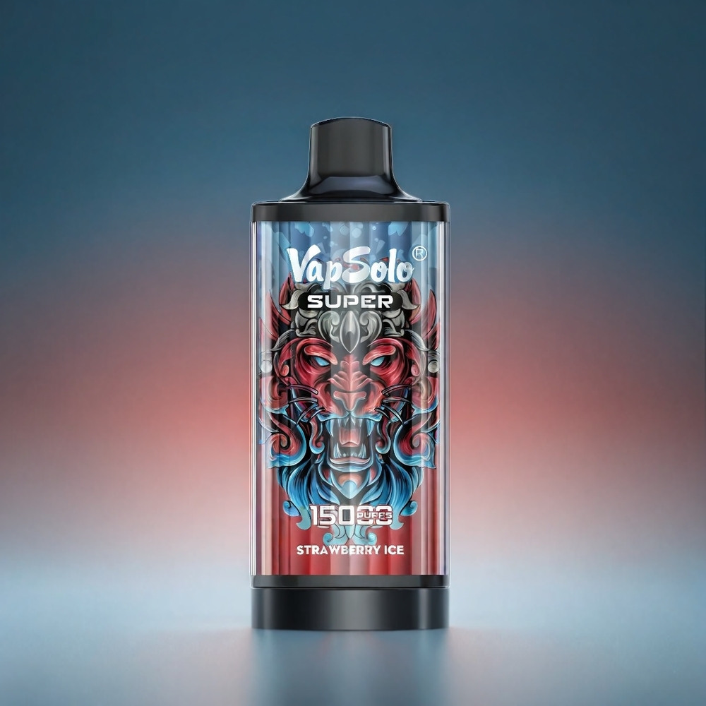 Vapsolo Super 15000 Puffs Norge Engros – Jordbær Is – 40ml E-Væske – 850mAh Mesh Coil – Type-C