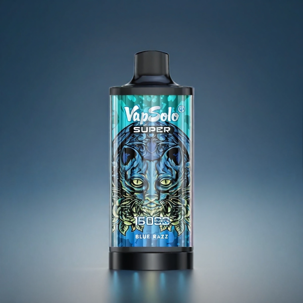 Vapsolo Super 15000 Puffs Norge Engros Vape Blå Bringebær – 40ml E-Liquid, 850mAh Type-C