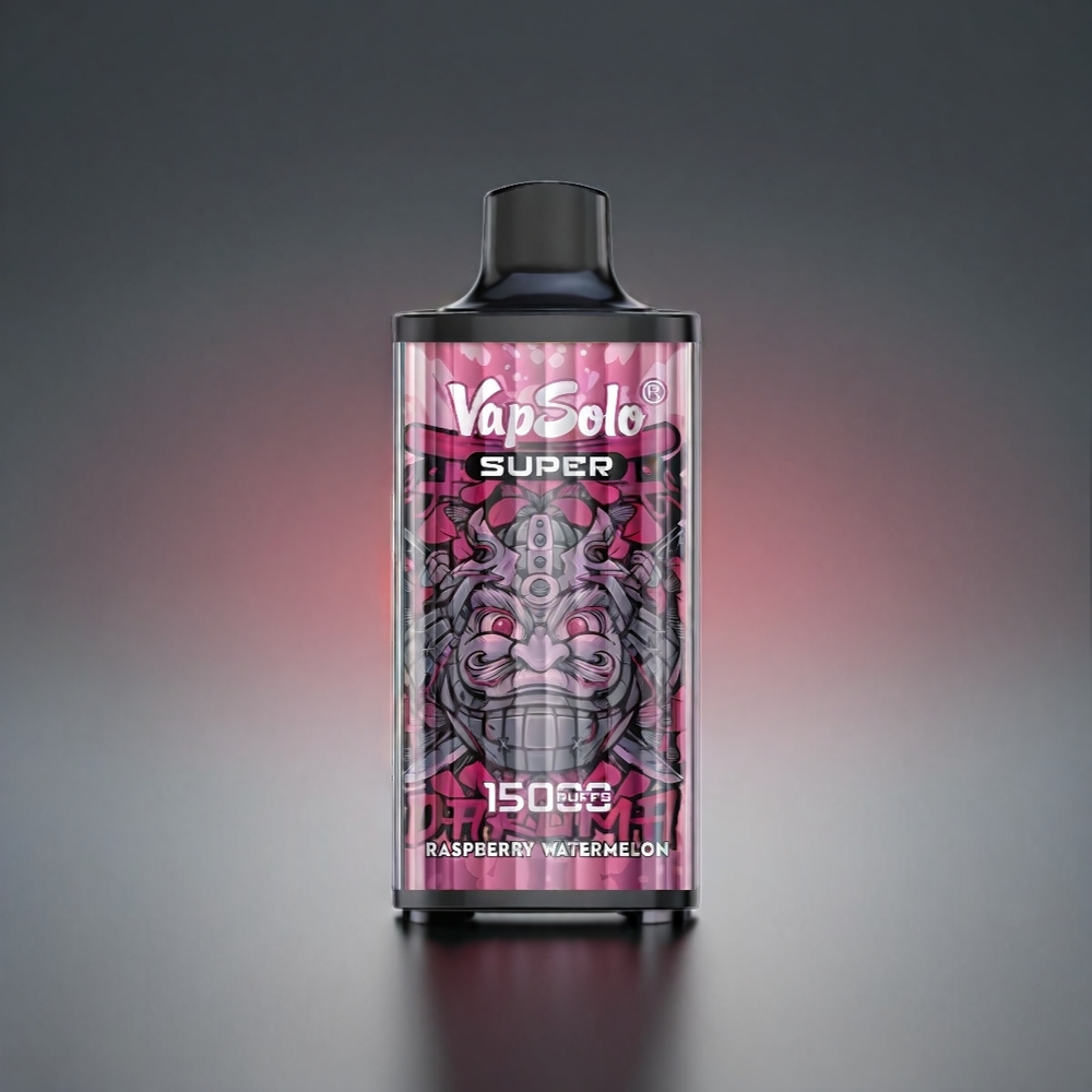 Vapsolo Super 15000 Puffs Norge Engros Vape Bringebær Vannmelon 40ml 850mAh Type-C 20mg/50mg