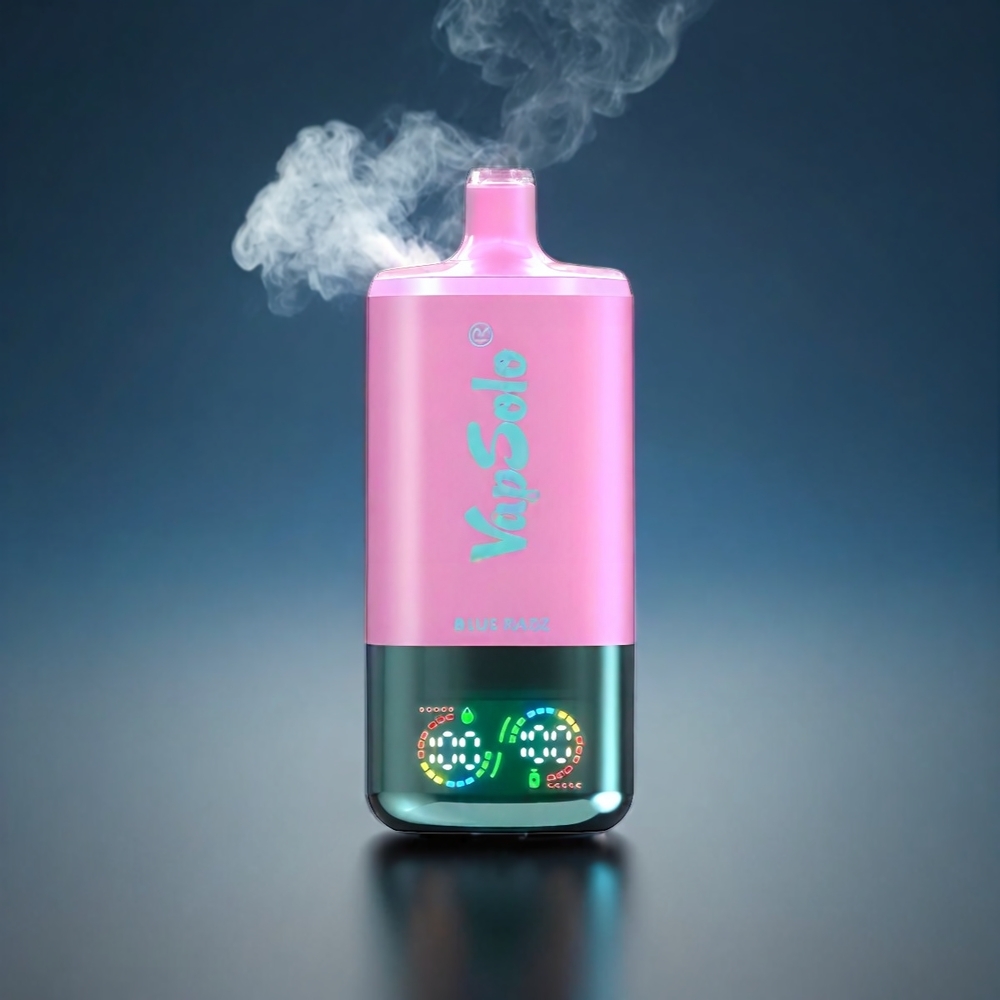 VapSolo Tripe 30000 Puffs Norge Engros – Blå Bringebærsmak – 40ml E-Væske, 3 Tanker, Type-C Lading
