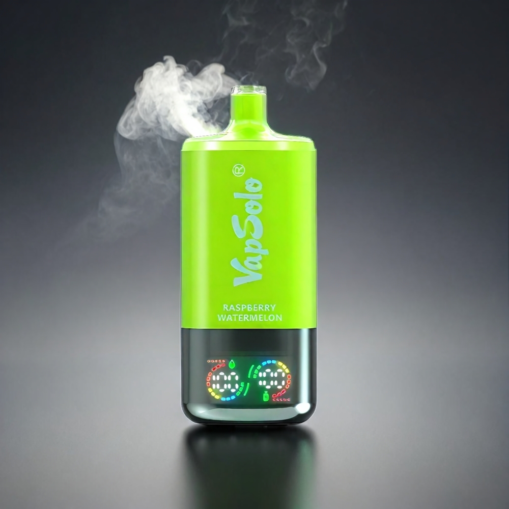 VapSolo Tripe 30000 Puffs Norge Engros - Bringebær og Vannmelon – 40ml E-Liquid – Type-C Lading – 3 Oljetanker