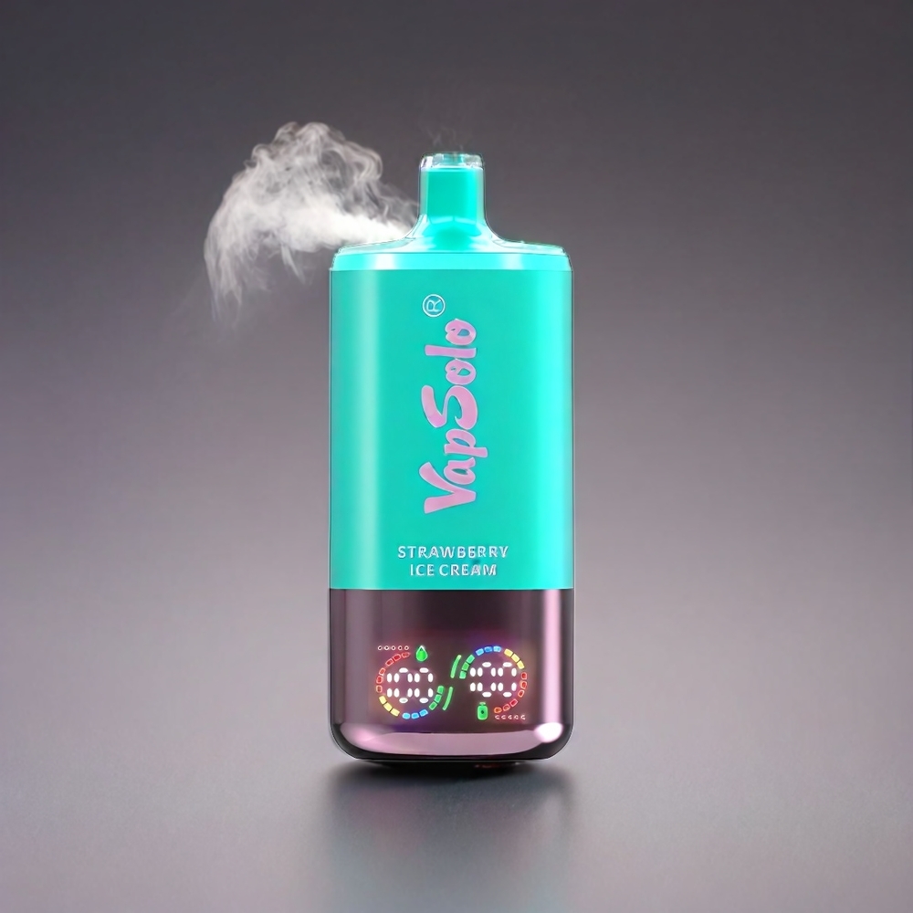 VapSolo Tripe 30000 Puffs Norge Engros – Jordbær Iskrem – 40ml E-Liquid – Type-C Lading