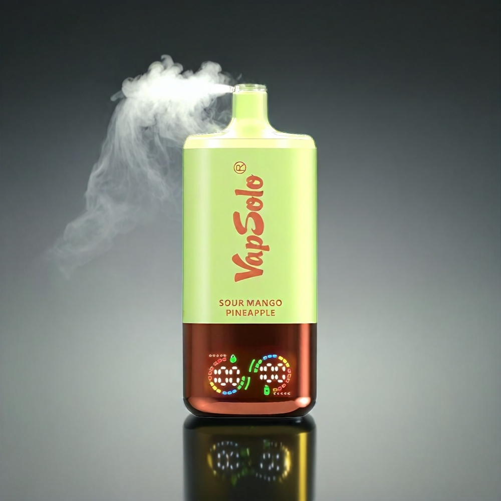 VapSolo Tripe Norge Engros 30000 Puffs Vape Sur Mango Ananas – 40ml E-Liquid – 20/50 mg/ml Nikotin – Type-C Lading