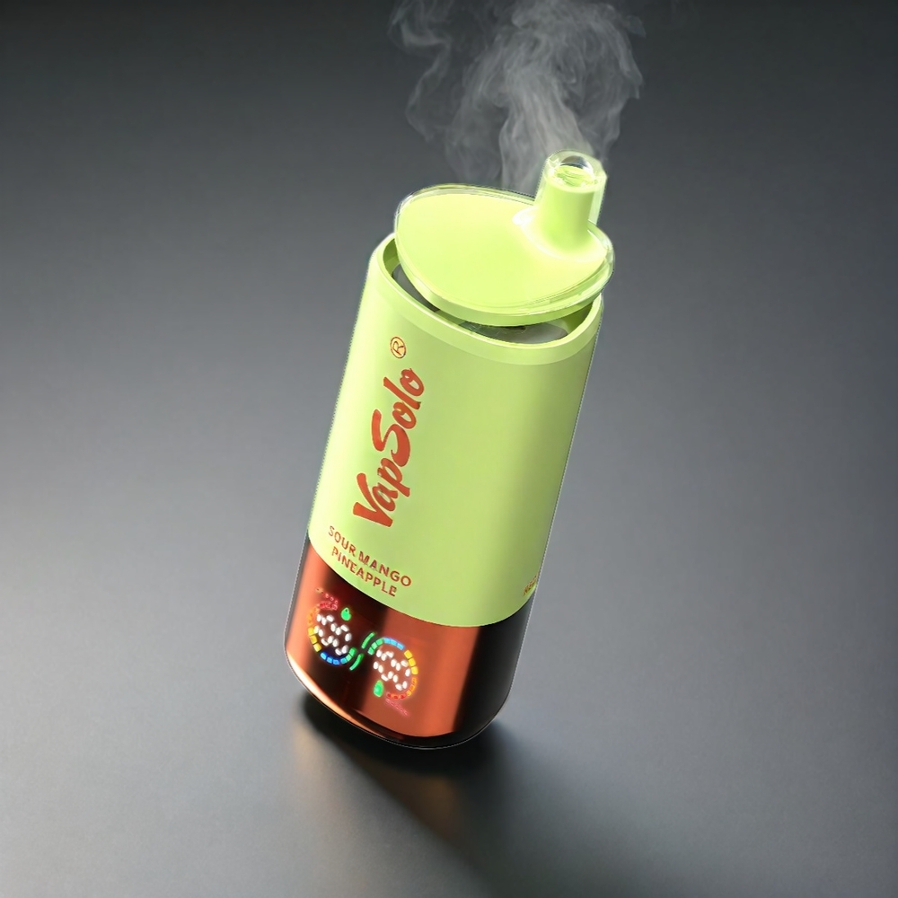 VapSolo Tripe Norge Engros 30000 Puffs Vape Sur Mango Ananas – 40ml E-Liquid – 20/50 mg/ml Nikotin – Type-C Lading