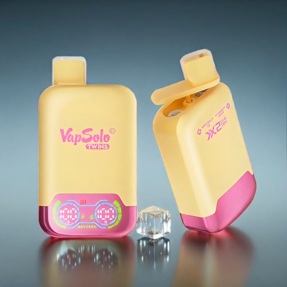 Vapsolo Twins 20000 Puffs Norge Engros – 40 ml E-Liquide, 2 Tanker, Type-C Lading, Vannmelon Is & Jordbær Mango