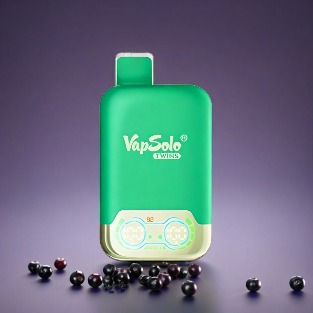 Vapsolo Twins 20000 Puffs Norge Engros – Blåbær Solbær & Grapefrukt Forfriskning – 40 ml E-Væske – 20mg/ml, 50mg/ml Nikotin – Type-C Lading
