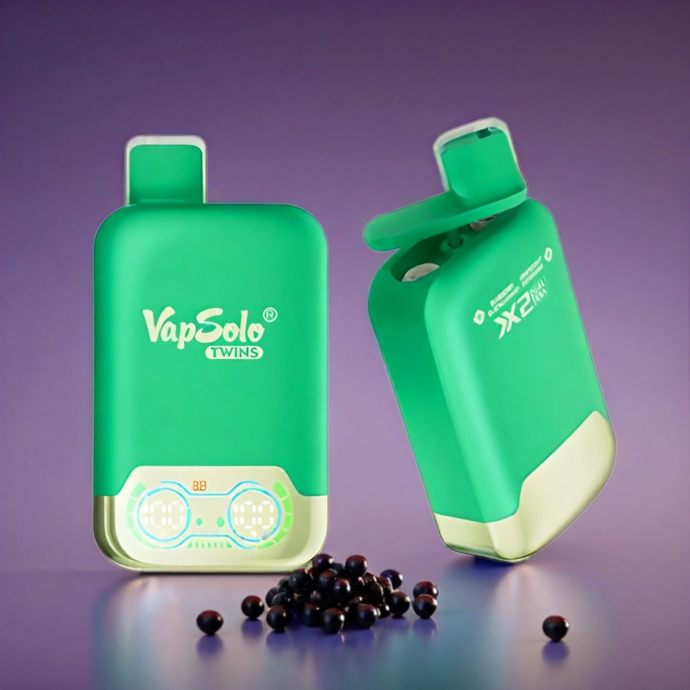 Vapsolo Twins 20000 Puffs Norge Engros – Blåbær Solbær & Grapefrukt Forfriskning – 40 ml E-Væske – 20mg/ml, 50mg/ml Nikotin – Type-C Lading