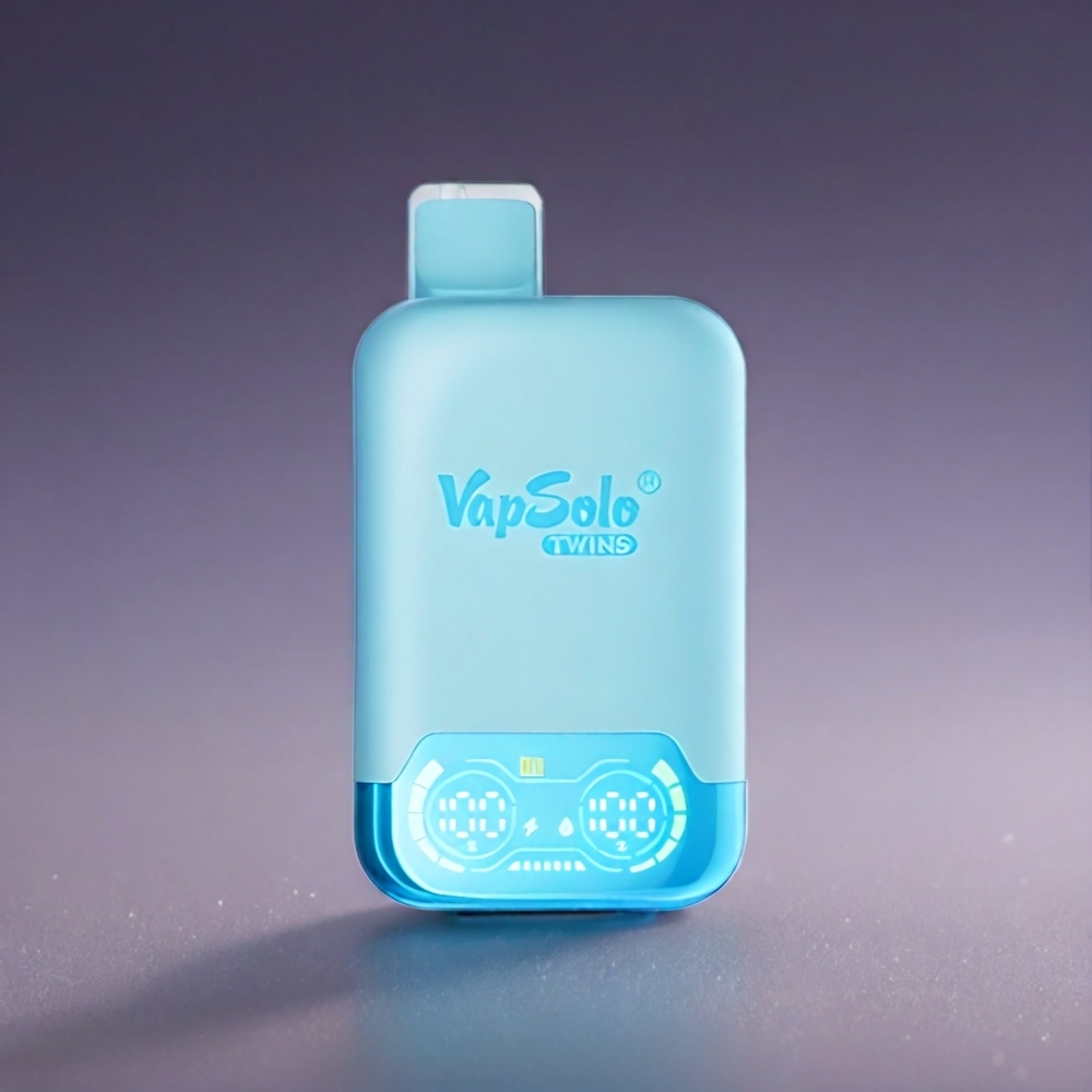 Vapsolo Twins 20000 Puffs Norge Engros – Blåbæris & Fizzende Kirsebær – 40 ml E-Liquid – 2 Oljetanker – Type-C Lading