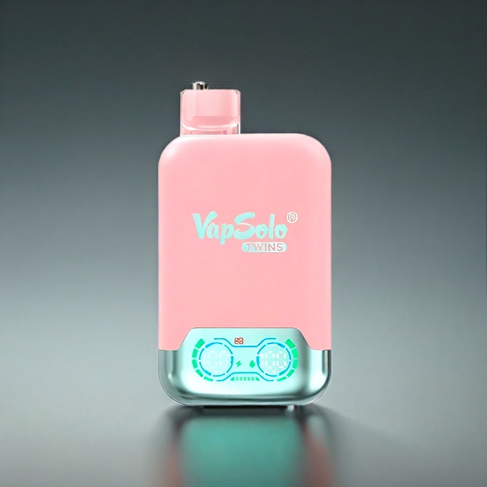 Vapsolo Twins 20000 Puffs Norge Engros E-Sigarett med Jordbæris & Mango Peach Vannmelon, Type-C, 40 ml, 2 Tanker