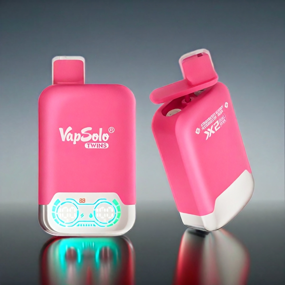 Vapsolo Twins 20000 Puffs Norge Engros – Jordbær & Vannmelon & Gummibjørn – 40 ml E-Væske – 2 Tanker – Type-C Lading