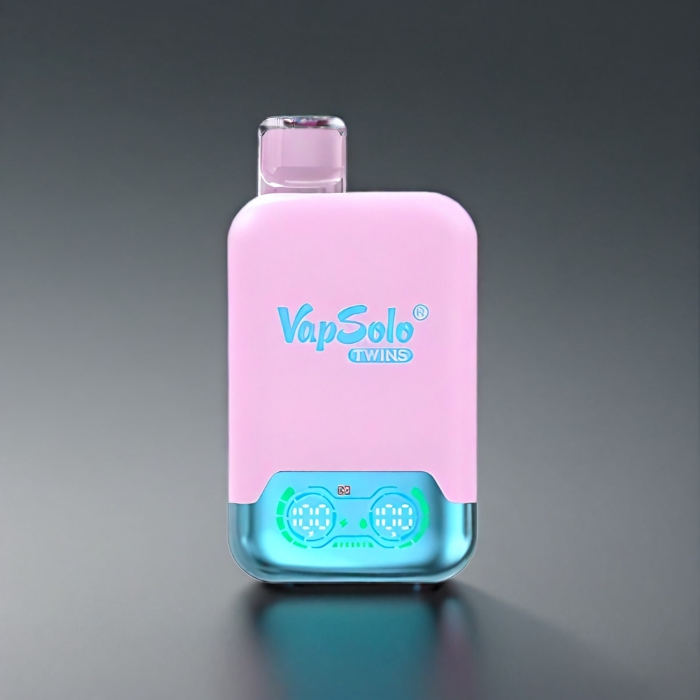 Vapsolo Twins 20000 Puffs Norge Engros – Svart Is Dragefrukt Jordbær & Bringebær Vannmelon, 40 ml E-Væske, 20mg/ml eller 50mg/ml Nikotin, Type-C Lading
