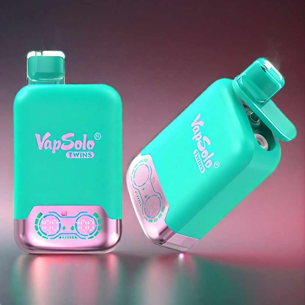 Vapsolo Twins 20000 Puffs Norge Engros – Triple Melon & Bringebær Vannmelon – 40 ml E-Liquid – 20mg/ml, 50mg/ml Nikotin – Type-C Lading