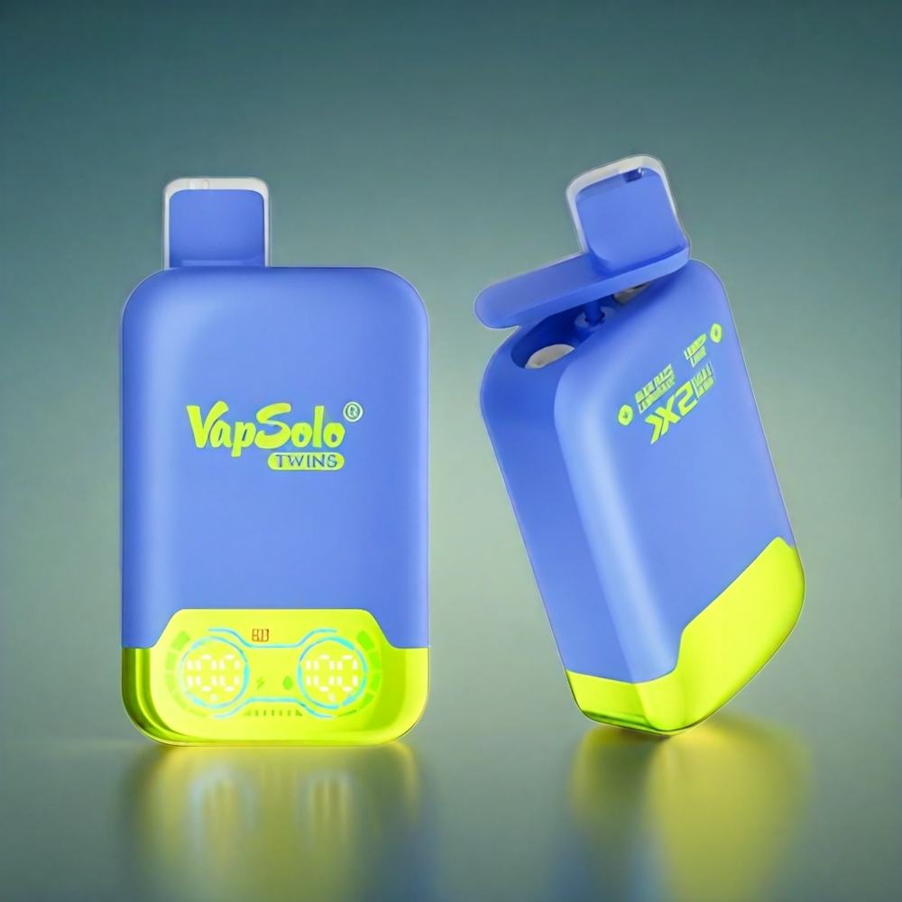 Vapsolo Twins 20000 Puffs Norge Engros Vape Blå Bringebær Lemonade & Sitron Lime – 40 ml E-Væske, 2 Tanker, Type-C Lading