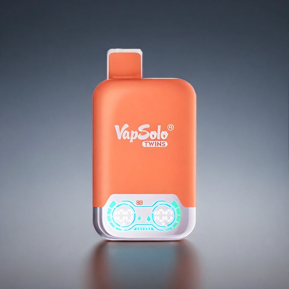 Vapsolo Twins 20000 Puffs Norge Engros Vape Kirsebær Cola & Saftig Fersken Is – 40 ml E-Liquid, Type-C Lading, 2 Tanker, 20mg/ml eller 50mg/ml Nikotin