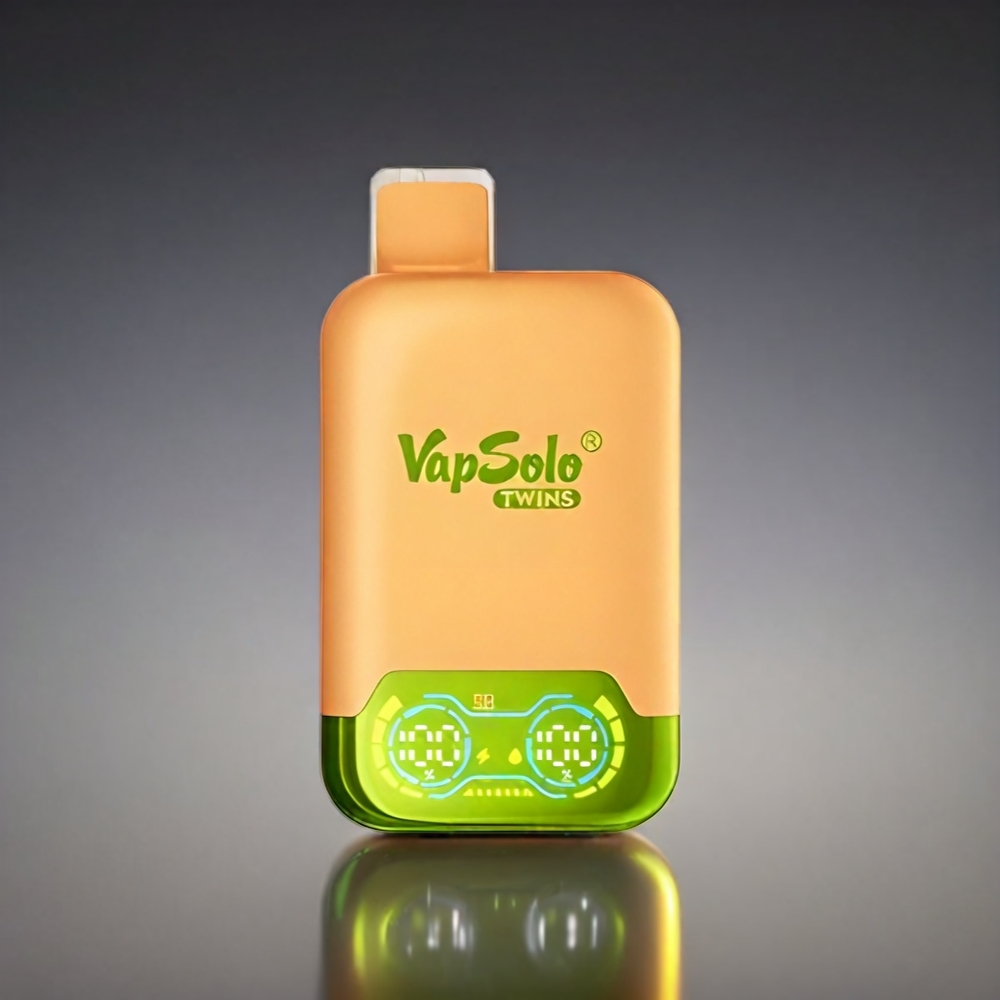 Vapsolo Twins 20000 Puffs Norge engros – 40 ml E-Liquid, 20mg/ml & 50mg/ml Nicotine, 2 Oljetanker, Type-C lading – Appelsin Mango Vannmelon & Red Bull