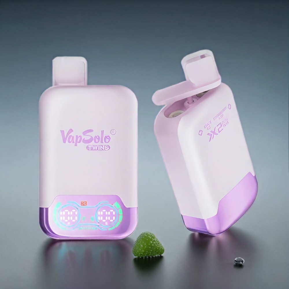 Vapsolo Twins 20000 Puffs Norge engros – Drupeis & Jordbær Kiwi – 40 ml – 2 tanker – Type-C lading