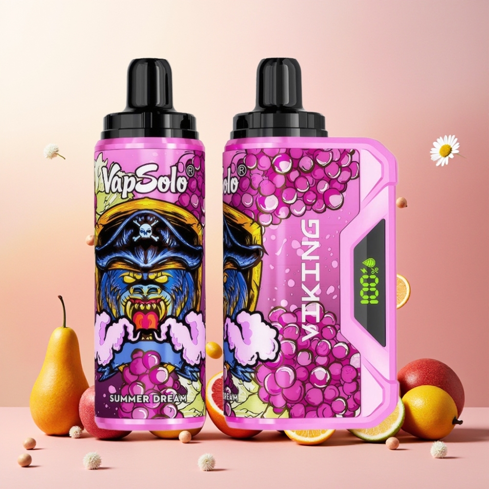 VapSolo VIKING 12000 Puffs Norge Engros – 22ml E-Liquid, 20/50 mg/ml Nikotin, Type-C Lading, LED Skjerm