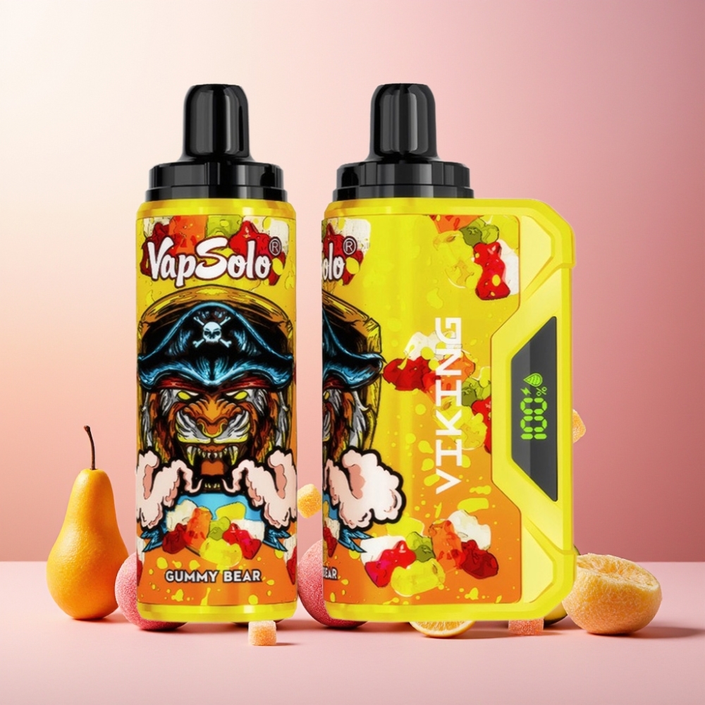 VapSolo VIKING 12000 Puffs Norge Engros Vape til engangsbruk Gummy Bear (22ml, 20/50 mg/ml, Type-C)