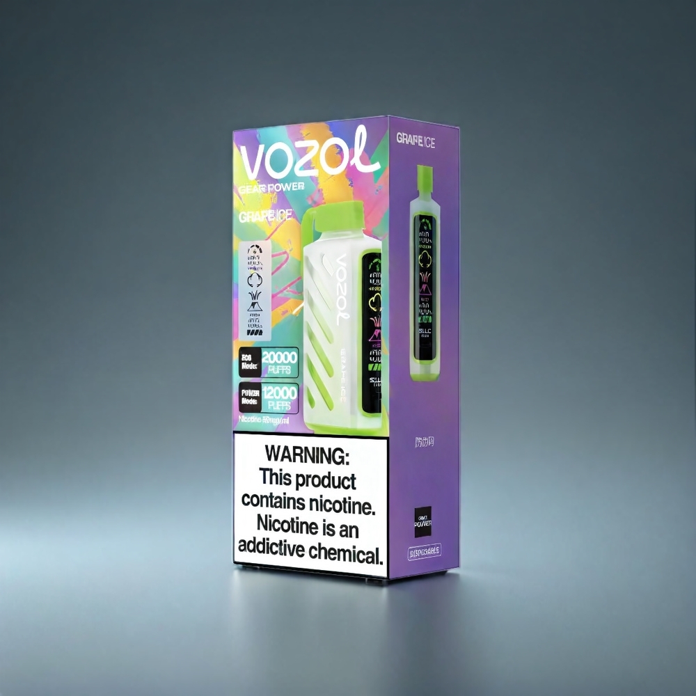 VOZOL Gear Power 20000 Puffs Norge Engros med 20mL Full Skjerm og Drupe Is