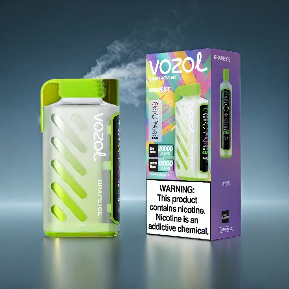 VOZOL Gear Power 20000 Puffs Norge Engros med 20mL Full Skjerm og Drupe Is