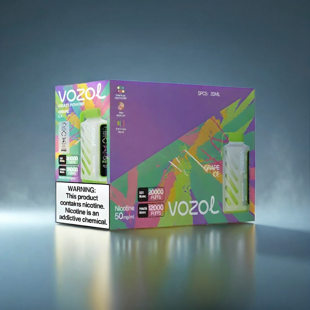 VOZOL Gear Power 20000 Puffs Norge Engros med 20mL Full Skjerm og Drupe Is