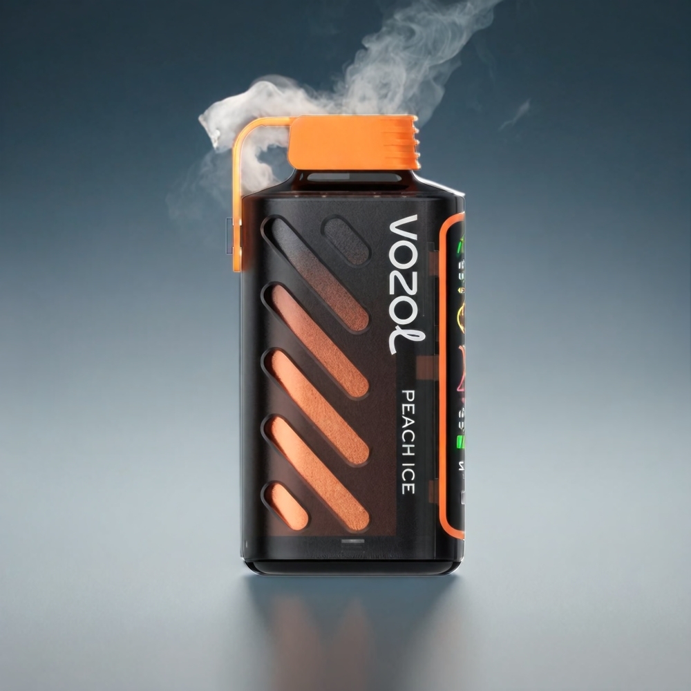 VOZOL Gear Power 20000 Puffs Norge engros – Full Screen Display, Dual Mesh Coil, 20mL, Fersken Is
