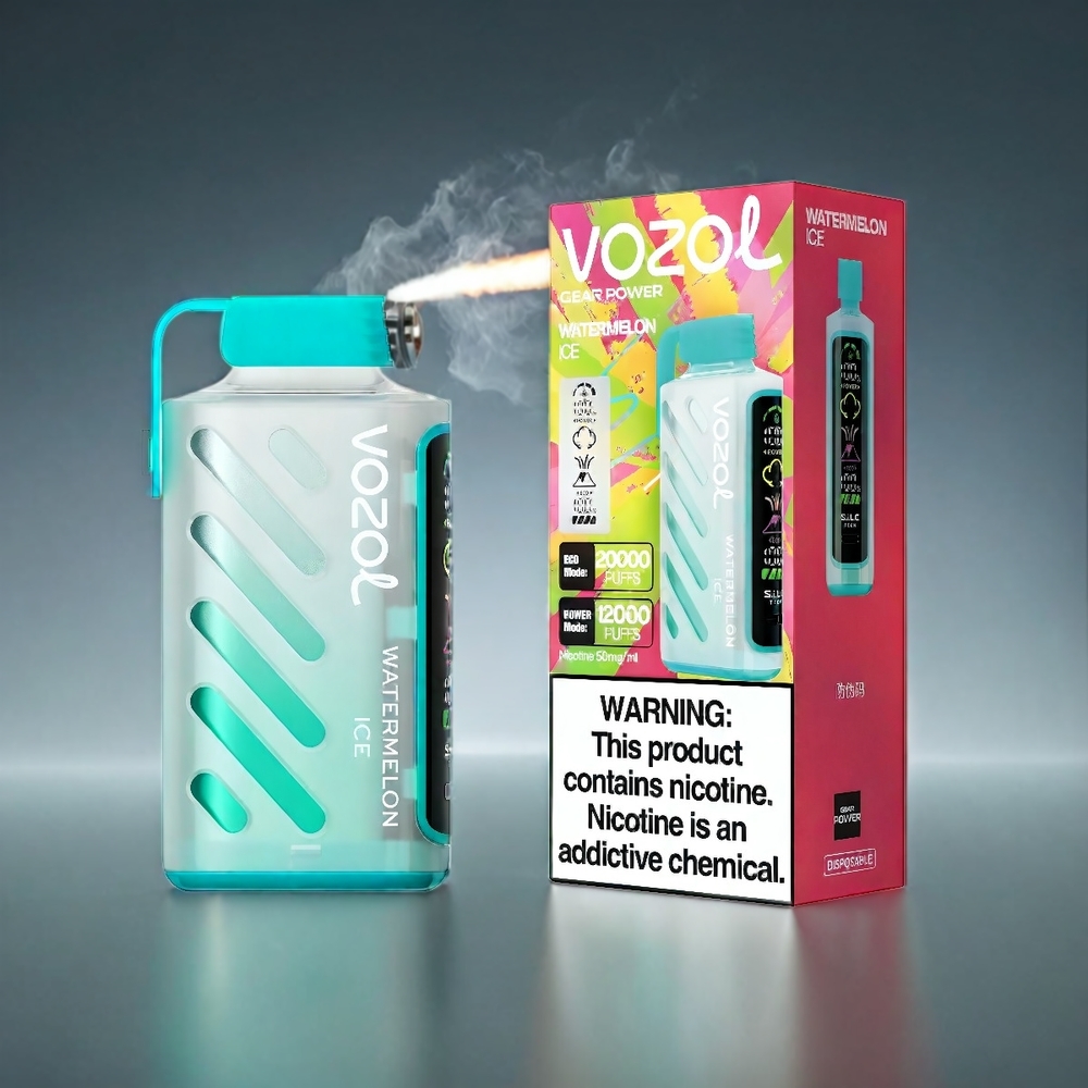VOZOL Gear Power 20000 Puffs Norge engros Vannmelonis med Full Skjerm Display og Dual Mesh Coil