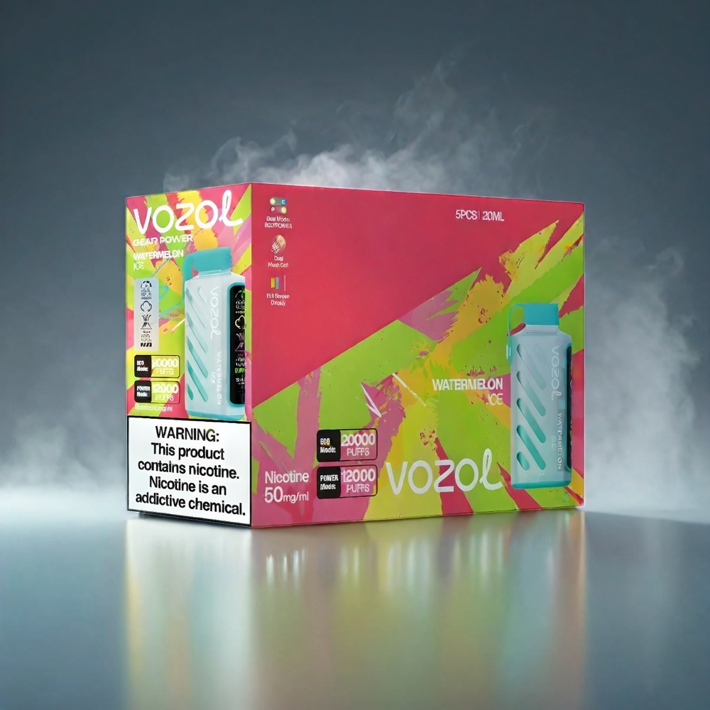 VOZOL Gear Power 20000 Puffs Norge engros Vannmelonis med Full Skjerm Display og Dual Mesh Coil