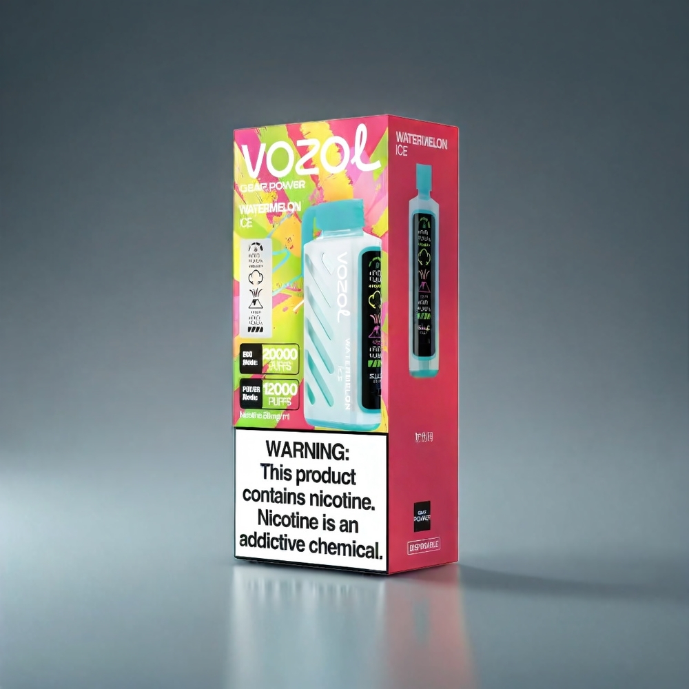 VOZOL Gear Power 20000 Puffs Norge engros Vannmelonis med Full Skjerm Display og Dual Mesh Coil