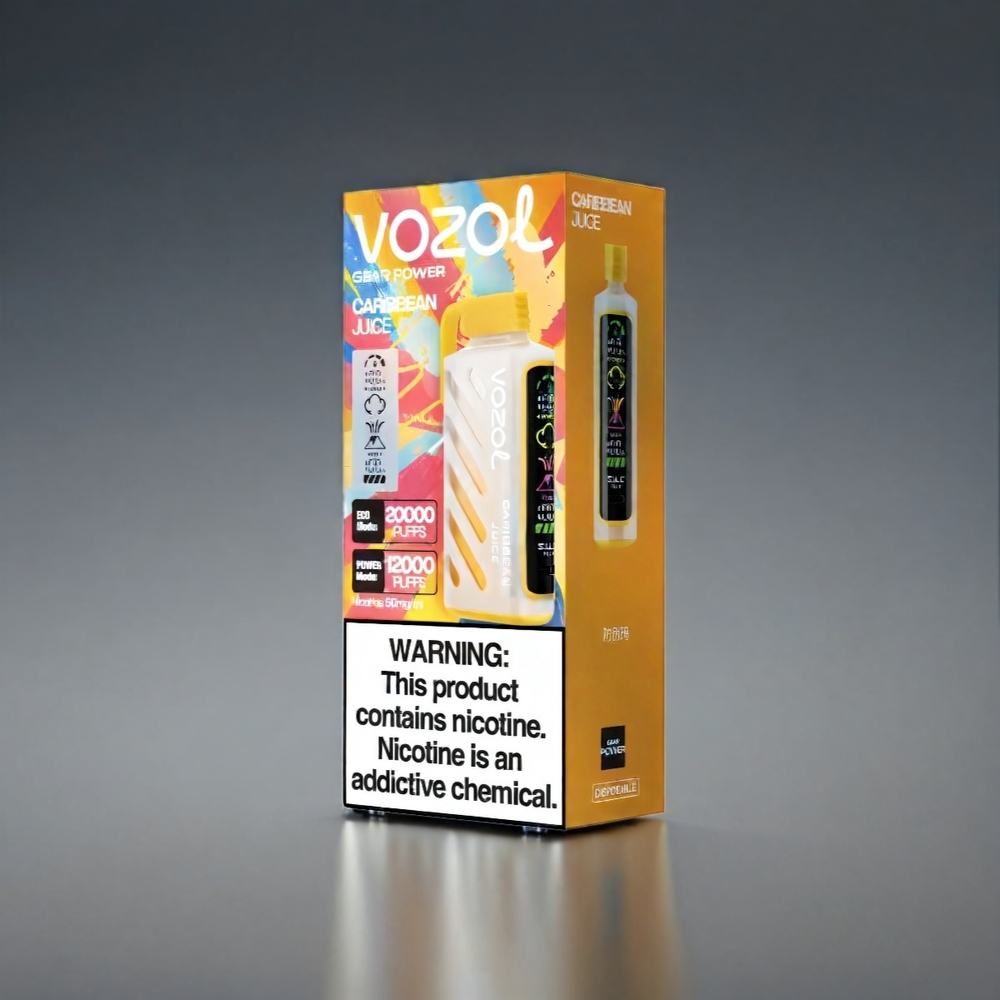 VOZOL Gear Power Norge Engros 20000 Puffs Dual Mesh Coil Full Screen Display Caribbean Juice 20mL 5%(50mg) S.i.L.C. Tech
