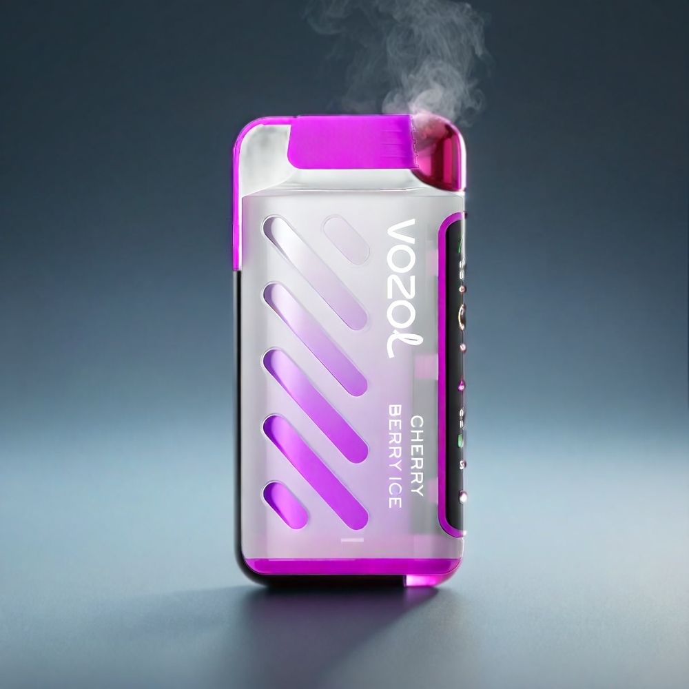 VOZOL Gear Power Norge Engros 20000 Puffs Dual Mesh Coil Full Screen Display Kirsebær & Bær Is 20mL 5%(50mg)