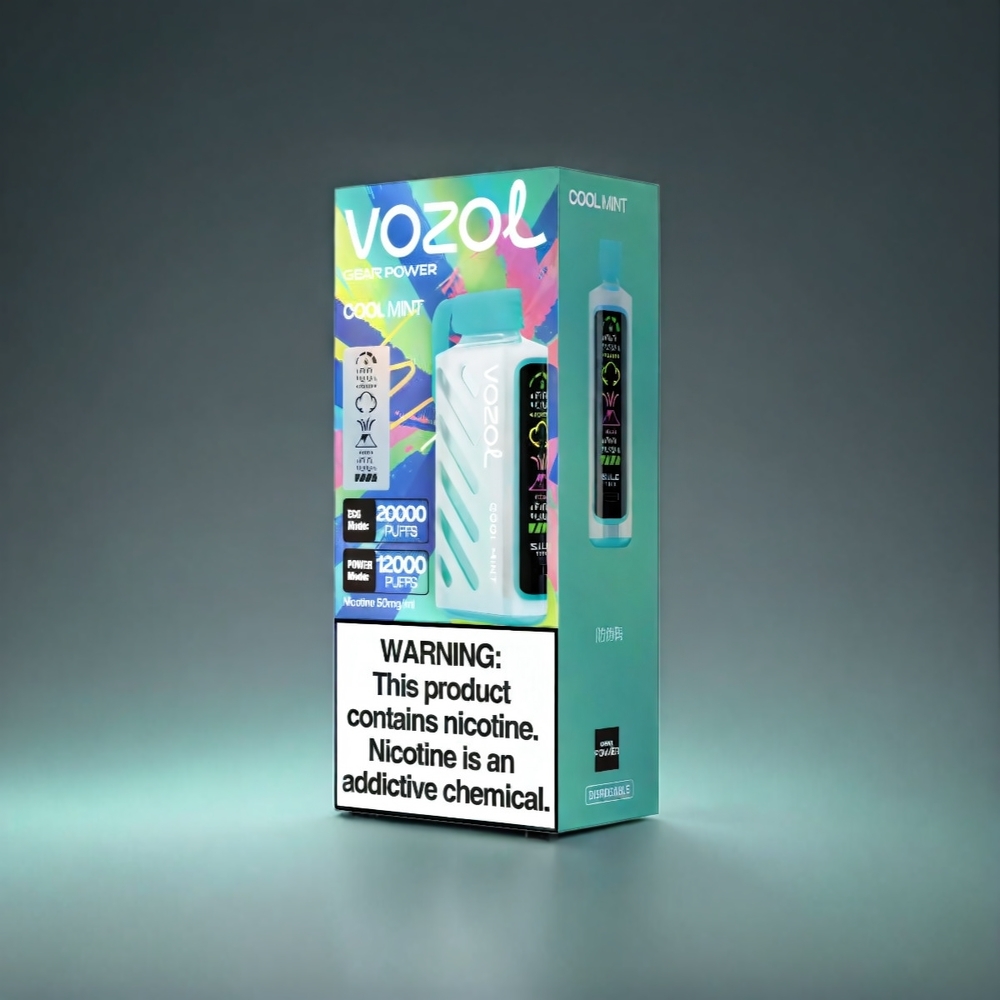VOZOL Gear Power Norge engros 20000 Puffs Dual Mesh Coil Full Skjerm Display Kjølig Mynte 20mL 5%(50mg)