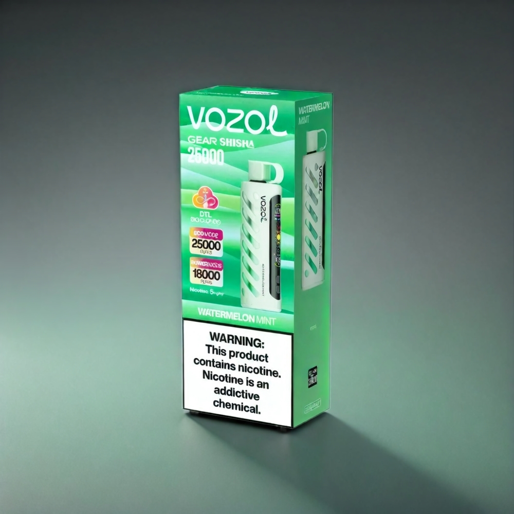 VOZOL Gear Shisha 25000 Puffs Norge Engros – Vannmelon Mynte, Dual Mesh Modes, 1000mAh, S.i.L.C Tech, 30 Smaker