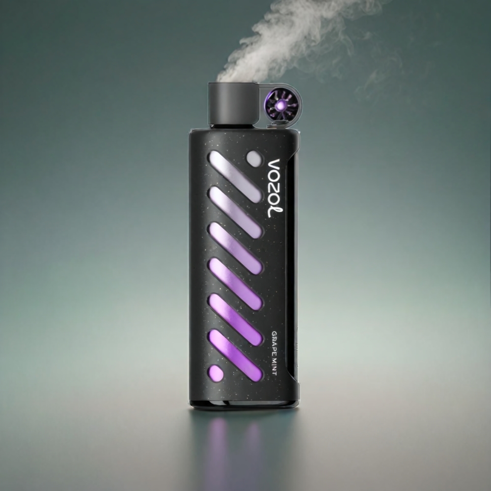 VOZOL Gear Shisha 25000 Puffs Norge Engros med 30 Deilige Smaker, Dual Mesh Dual Modes, 1000mAh Battery og S.i.L.C Tech – Druemynte