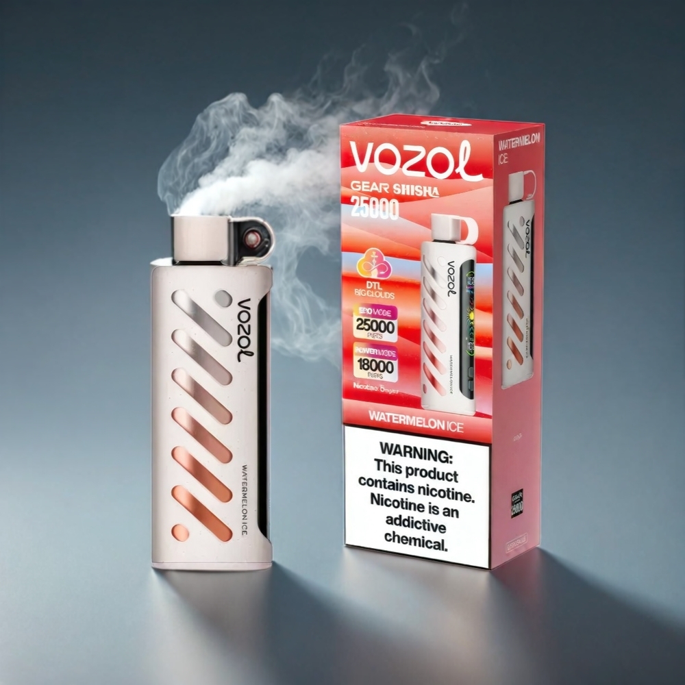 VOZOL Gear Shisha Norge Engros 25000 Puffs Vannmelon Is med S.i.L.C Tech og 1000mAh Batteri