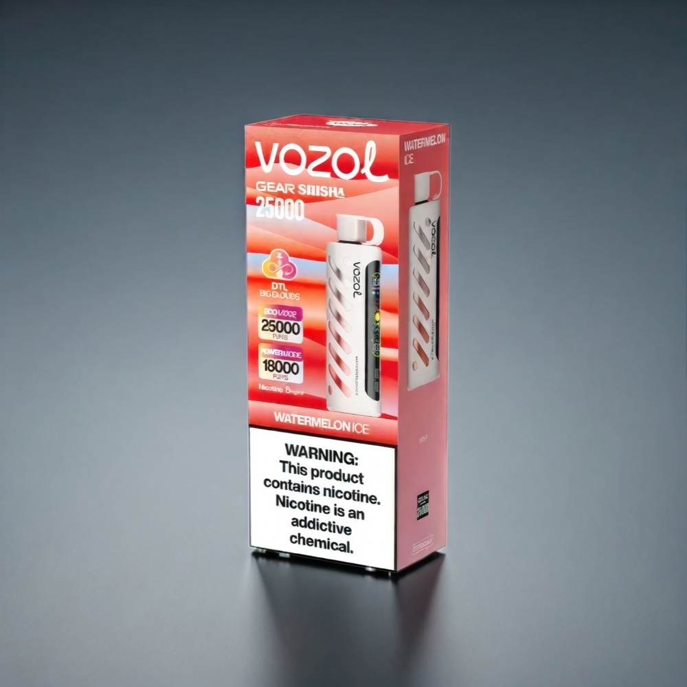VOZOL Gear Shisha Norge Engros 25000 Puffs Vannmelon Is med S.i.L.C Tech og 1000mAh Batteri