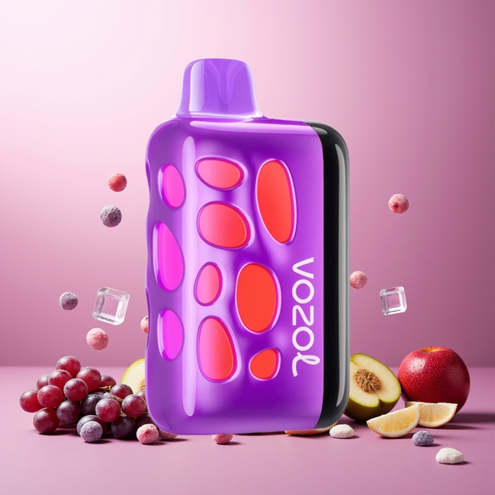 VOZOL RAVE 40000 Norge Engros Vape til engangsbruk – 1000mAh, 20/50mg/ml Nikotin, 270° Glødende Design, Dru Is