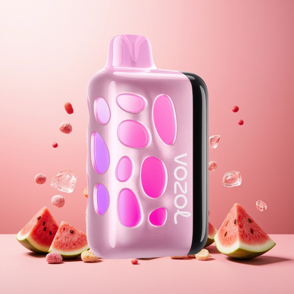 VOZOL RAVE 40000 Norge Engros Vape til engangsbruk 1000mAh Batteri, 80% Ladet på 20 Min, 270° Glødende Design, Beat-Synket Party Mode, Vannmelon Is