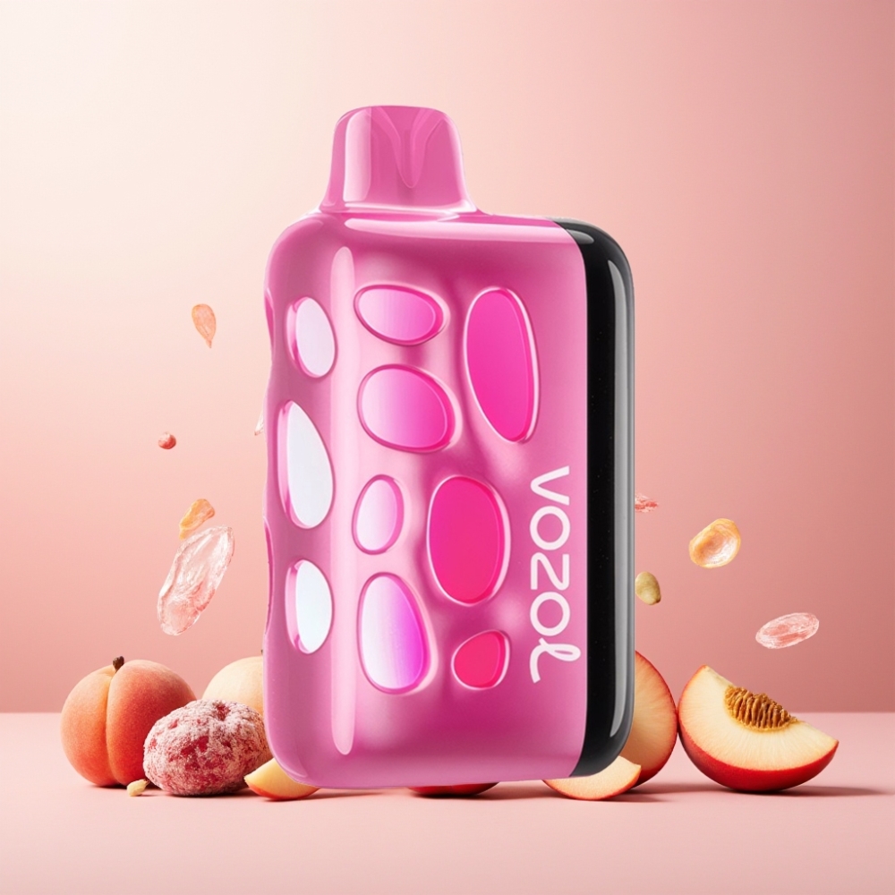 VOZOL RAVE 40000 Norge Engros Vape til engangsbruk Ferskenis med 270° Glødende Design, Beat-Synced Party Mode & 1000mAh Batteri