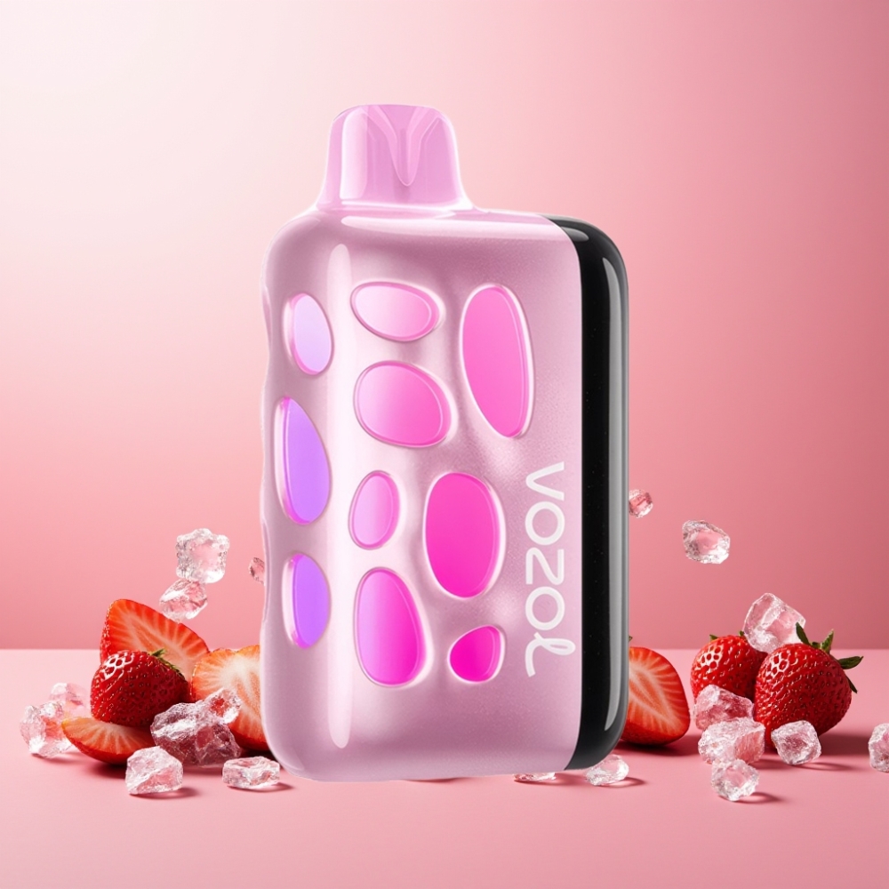 VOZOL RAVE 40000 Norge Engros Vape til engangsbruk Jordbæris med 1000mAh Batteri, 270° Glødende Design og Beat-Synced Party Mode