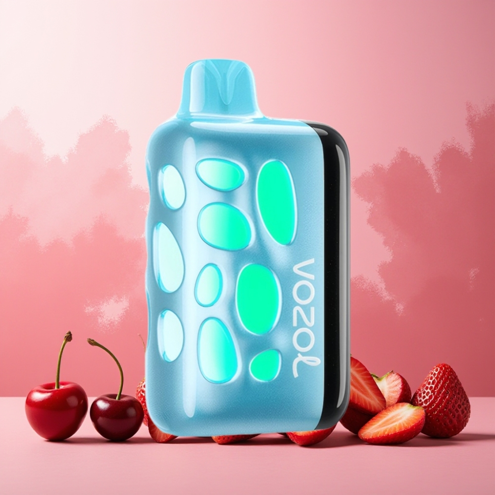VOZOL RAVE 40000 Norge Engros Vape til engangsbruk Kirsebær Jordbær – 1000mAh Batteri, 20/50mg/ml Nikotin, Beat-Synced Party Mode
